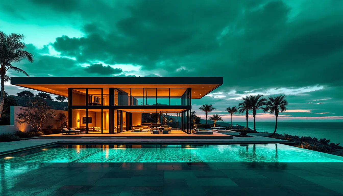 Casa en venta al atardecer