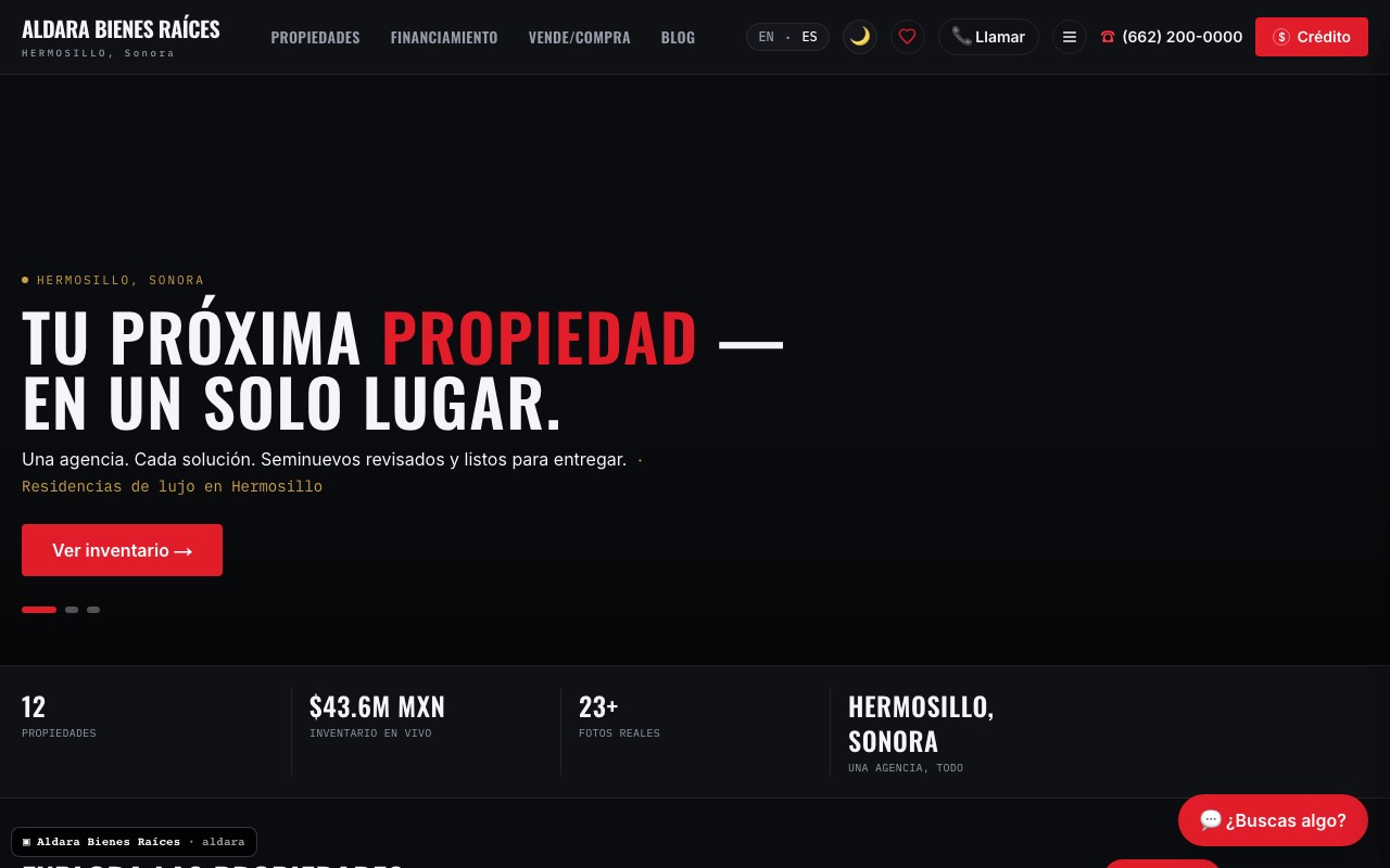 Sitio construido por VENDAU — Aldara, portada