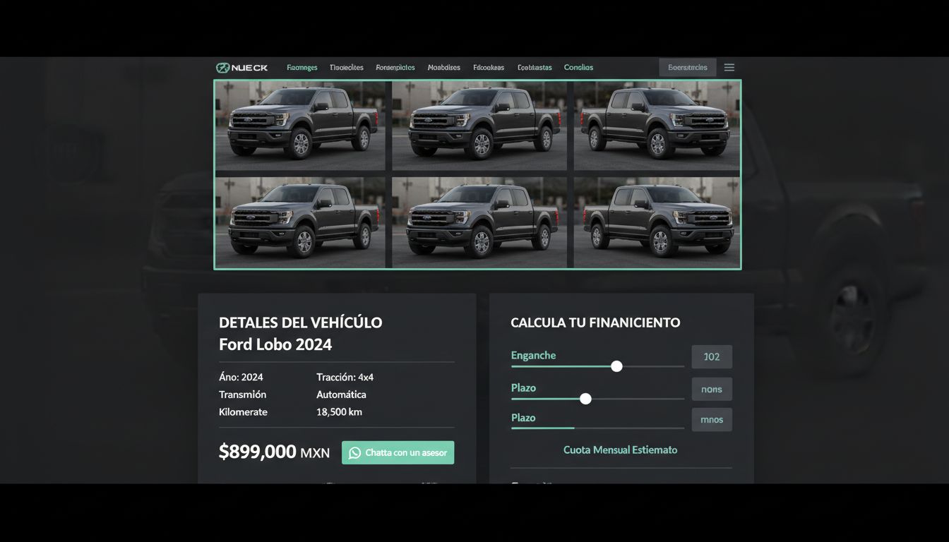 Sitio automotriz — detalle de unidad