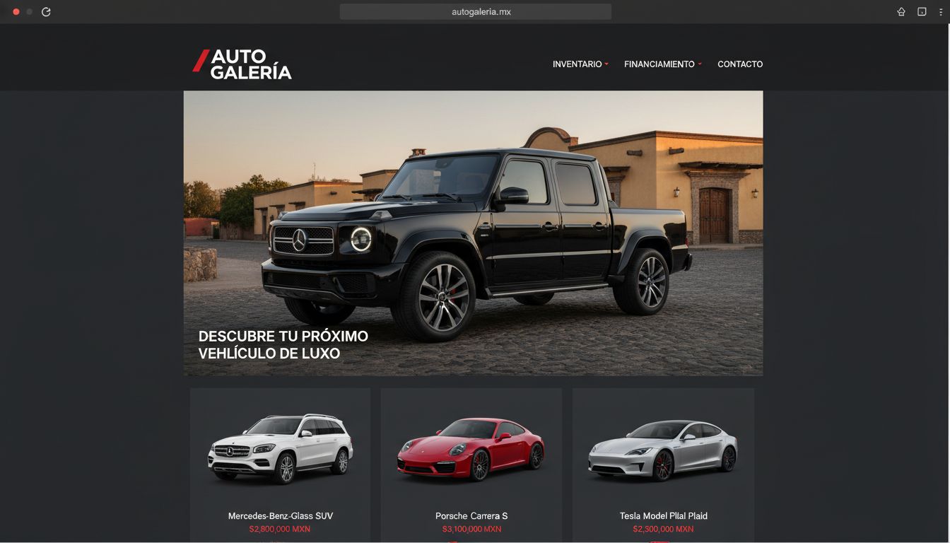 Sitio de agencia automotriz — portada