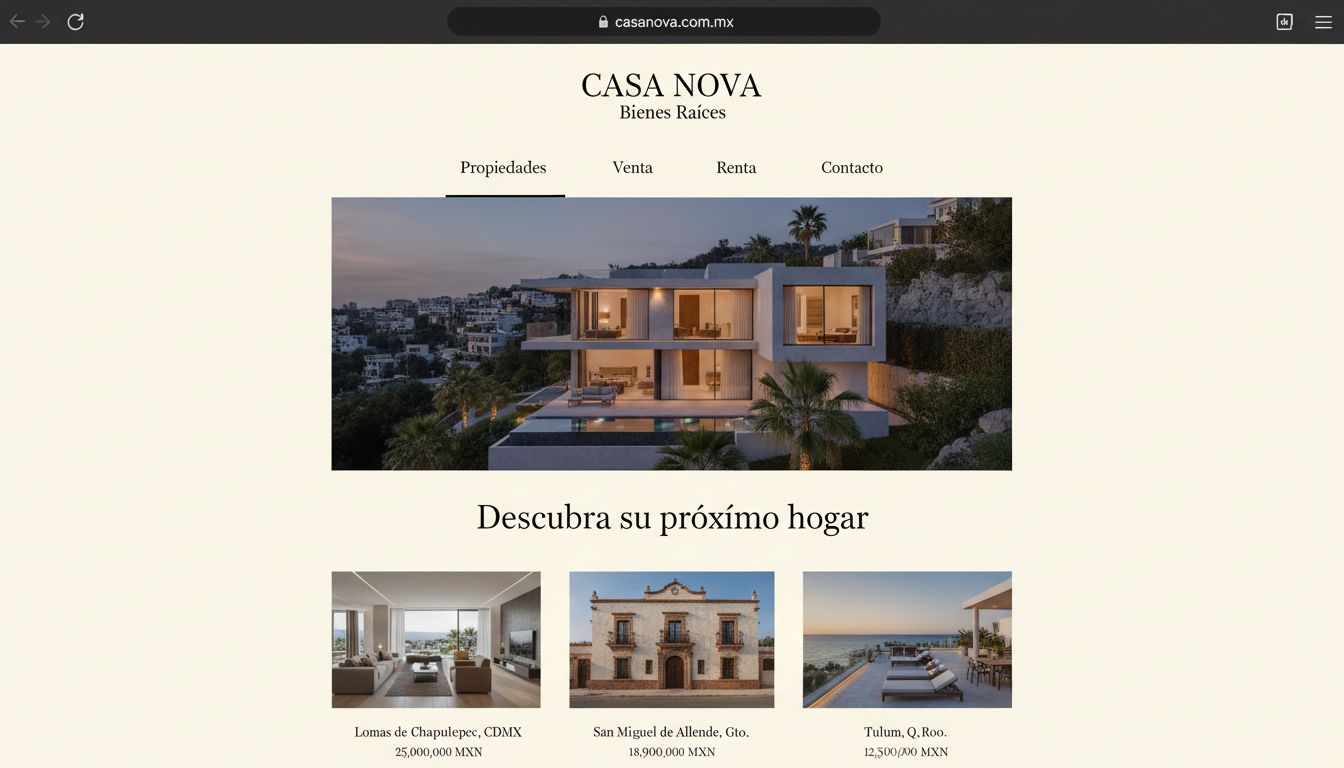Sitio inmobiliario — portada